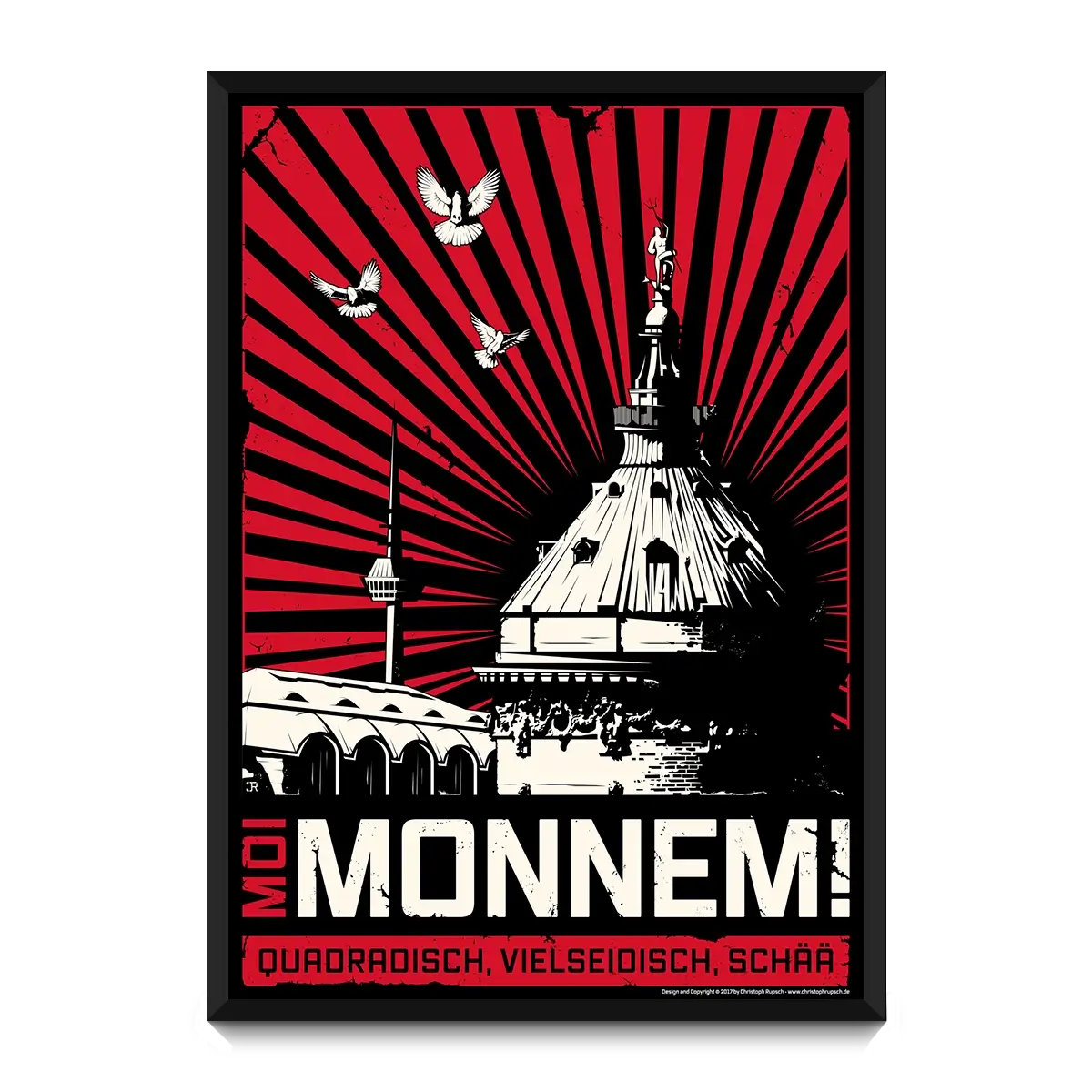 Moi Monnem Poster dunkel Rot